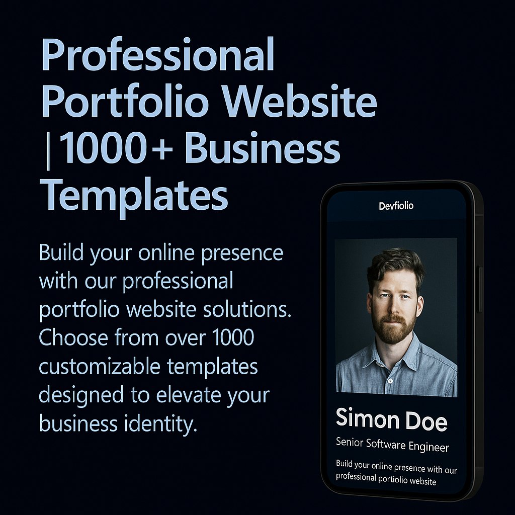 Professional portfolio website templates showcase